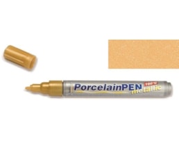 Marcador Hobby Line, Porcelana, metálico, Contorno, Ouro