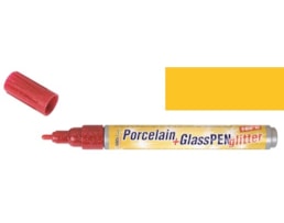 Marcador Hobby Line, Porcelana+vidro, Glitter, 1-3mm,Amarelo