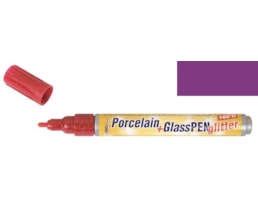 Marcador Hobby Line, Porcelana+vidro, Glitter, 1-3mm,Violeta