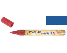 Marcador Hobby Line, Porcelana+vidro, Glitter, 1-3mm, Azul