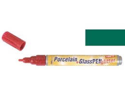 Marcador Hobby Line, Porcelana+vidro, Glitter, 1-3mm, Verde