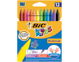 Lãpis cera Bic Kids Plastidecor, bl. c/12 cores