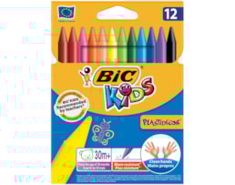 Lãpis cera Bic Kids Plastidecor, bl. c/12 cores