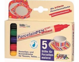 Marcador HOBBY LINE Porcelana, Set c/5 Cores