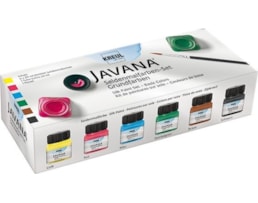 Tinta Javana p/ seda, Set c/ 6X20ml cores base