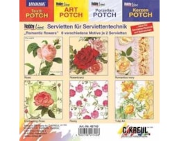 Guardanapos Hobby Line, "Romantic Flowers"  6 motivosX 2Pcs
