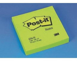 Blocos Post It 3M 76x76mm Ref.654, 100fls., Verde Neon