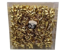 Laços p/ prendas 3", metal Ouro, Cx. 100