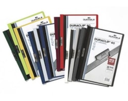 Classificador Durable Duraclip 2209, C. Transp., 60Fls, Bco.