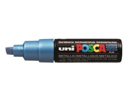Marcador Uni Posca PC-8K Perm, traço  8mm, Azul metal