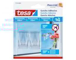 Gancho Adesivo Tesa 77735, Transp., removivel, 2X1kg