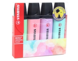 Marcador Fluorescente Stabilo Boss 70/4-2 Cj. 4 cores Pastel