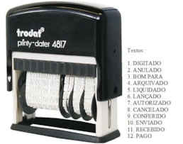 Datador Trodat 4817 + 12 textos pré-definidos, auto-Tintado