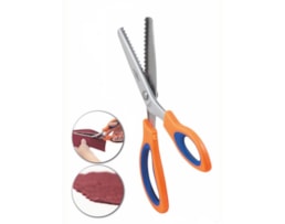 Tesoura Faibo Cabo Plástico, Zig Zag, 24cm, ergonómica
