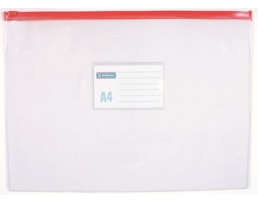 Bolsa PVC 170mic, Donau c/ fecho zip, Trp., A4,  330X240mm