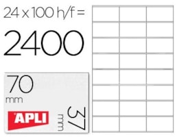 Etiquetas Apli A4, 70x37 Cx.100 Fls Ref.01273