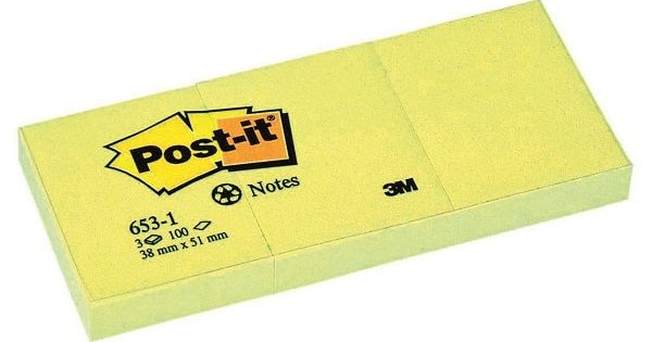 Blocos Post It 3M 38x51mm 653, 100 fls. | AUM