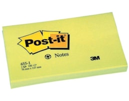 Blocos Post It 3M 76x127mm 655, 100 fls.