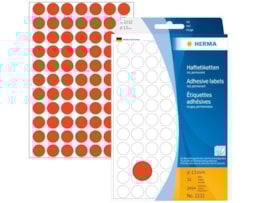 Etiquetas Herma Red.13mm Emb.c/32 fls Ref.2232 Encarnado