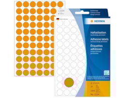 Etiquetas Herma Red.13mm Emb.c/32 fls Ref.2234 Laranja Fluor