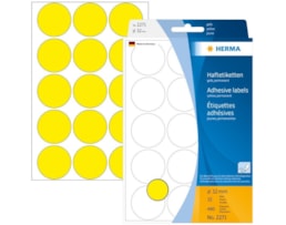 Etiquetas Herma Red.32mm Emb.c/32 fls Ref.2271 Amarelo