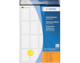 Etiquetas Herma Rect.25x40mm Emb.c/32 fls Ref.2451 Amarelo
