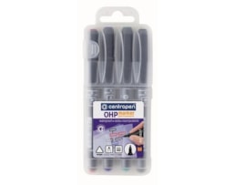Marcador Centropen p/ Acetato OHP Perm. 2637, M, Bl. c/4