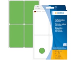 Etiquetas Herma Rect.52x82mm Emb.c/32 fls Ref.2495 Verde Cl.