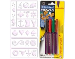 Marcador Centropen Tattoo,Set c/4 + Stencil 2880.04