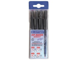 Marcador Centropen p/ Acetato OHP Perm. 2634, S, Bl. c/4