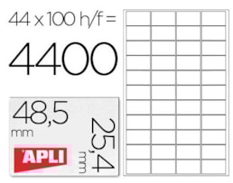 Etiquetas Apli A4 Ref.1285 100 Fls 48,5X25,4mm