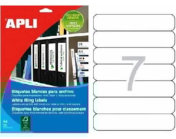 Etiquetas Apli 1232 190x38mm Branco Cxa. 25 Fls