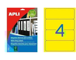 Etiquetas Apli 1374 190x61mm Amarelo Cxa. 25 Fls