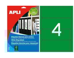 Etiquetas Apli 1377 190x61mm Verde Cxa. 25 Fls