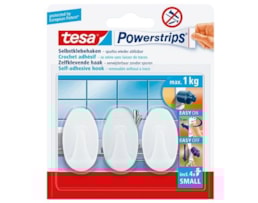 Autoc. Tesa Powerstrips 57533 3 Mini Ganchos Ovais+4 Tiras