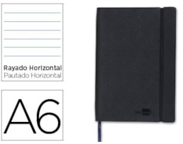 Caderno Notas Capa Semi Pele A6, 120 fls. Paut. Preto 36896