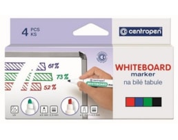 Marcador Centropen Quad. Branco Ref.8559/04, Cx. c/4 cores