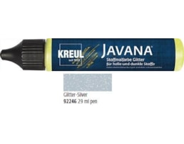 Tinta Javana textil, Glitter, Tubo 29ml c/aplicador, Prata