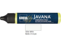 Tinta Javana textil, Glitter, Tubo 29ml c/aplicador, Branco