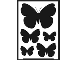 Stencil Flexivel, A5, Borboletas, (Negativo)