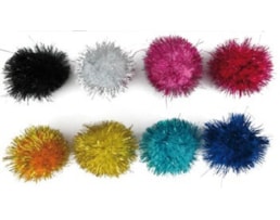 Pompons Brilhantes sort. 5 cms, saco c/52  Refª 6801300