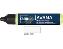Tinta Javana textil, Metálico, Tubo 29ml c/aplicador, Branco