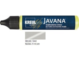 Tinta Javana textil, Metálico, Tubo 29ml c/aplicador, Prata