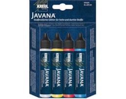 Tinta Javana textil, Glitter, Set c/4 Tubos 29ml c/aplicador