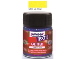 Tinta Javana, Textil, Glitter 50ml, 62-Amarelo Sol