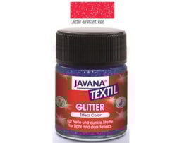 Tinta Javana, Textil, Glitter 50ml, 64-Encarnado Brilhante