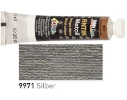 Tinta HOBBY LINE Efeito Metal Antigo, Tubo c/20 ml, Prata