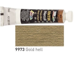 Tinta HOBBY LINE Efeito Metal Antigo,Tubo c/20 ml,Ouro Claro