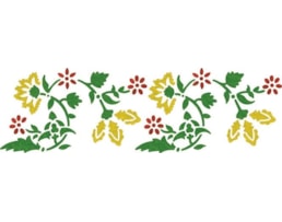 Stencil Auto-adesivo, Floral, 13 x 40 cm