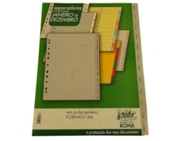Indice Separador Roma 382, A4, PP cinza, Jan. a Dez.
